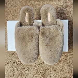 a new day Plush Tan Slippers